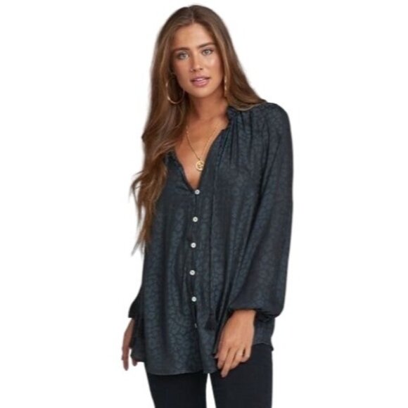 Show Me Your Mumu Alicia Tunic in Wild Cheetah Animal Print Gray Size Small - Picture 1 of 6
